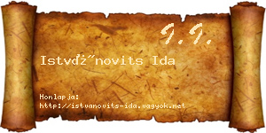 Istvánovits Ida névjegykártya